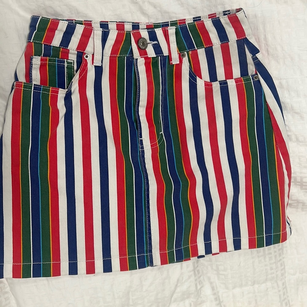 Striped Denim Skirt